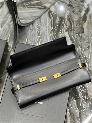 Y.S.L MANHATTAN CLUTCH IN BOX SAINT LAUREN Leather Black Color