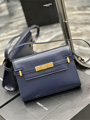 y.s.l manhattan small shoulder bag in box Sa**t Lau*nt navy color