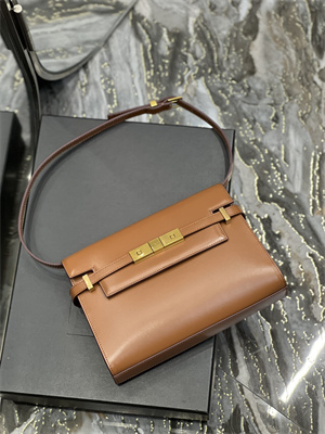y.s.l manhattan small shoulder bag in box Sa**t Lau*nt brown color