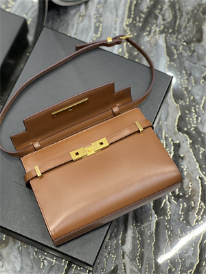 y.s.l manhattan small shoulder bag in box Sa**t Lau*nt brown color