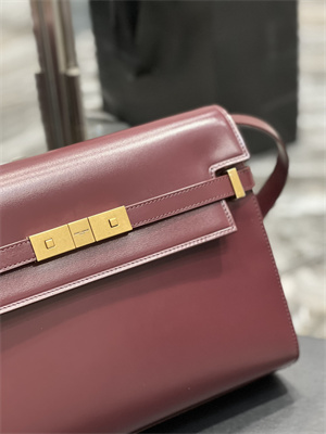 y.s.l manhattan shoulder bag in box Sa**t Lau*nt burgundy color