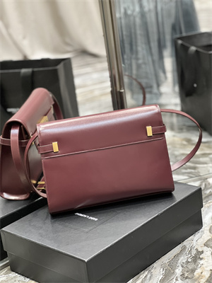 y.s.l manhattan shoulder bag in box Sa**t Lau*nt burgundy color