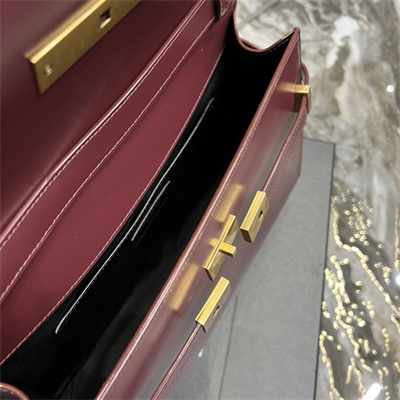 y.s.l manhattan shoulder bag in box Sa**t Lau*nt burgundy color