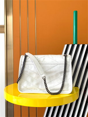 Y.S.L NIKI BABY In Vintage Leather White Color