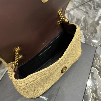 Y.S.L NIKI BABY In Raffia and Leather Beige Color