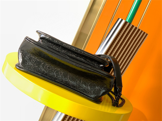 Y.S.L NIKI BABY In Vintage Leather All Black Color