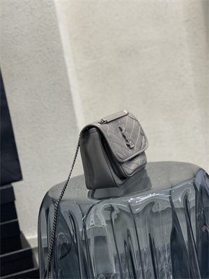 Y.S.L NIKI BABY In Vintage Leather Grey Color