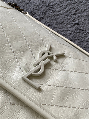 Y.S.L NIKI MEDIUM In Vintage Leather White Color