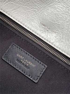 Y.S.L NIKI MEDIUM In Vintage Leather White Color