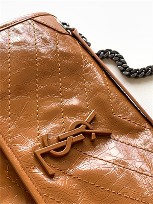 Y.S.L NIKI MEDIUM In Vintage Leather Brown Color