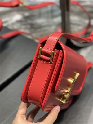 Y.S.L SOLFERINO SMALL SATCHEL IN BOX SAINT LAUREN Gold Tone Metal Red Color