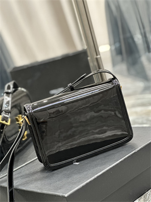 Y.S.L SOLFERINO MEDIUM SATCHEL IN PATENT Leather Gold Tone Metal Black Color