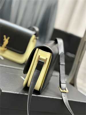Y.S.L SOLFERINO MEDIUM SATCHEL IN BOX SAINT LAUREN Gold Tone Metal Black/Pale Yellow Color