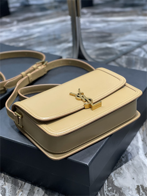 Y.S.L SOLFERINO MEDIUM SATCHEL IN BOX SAINT LAUREN Gold Tone Metal Dk Beige Color