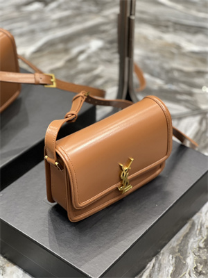 Y.S.L SOLFERINO MEDIUM SATCHEL IN BOX SAINT LAUREN Gold Tone Metal Brown Color