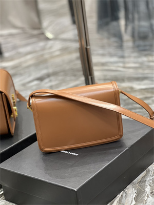 Y.S.L SOLFERINO MEDIUM SATCHEL IN BOX SAINT LAUREN Gold Tone Metal Brown Color