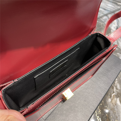 Y.S.L SOLFERINO MEDIUM SATCHEL IN BOX SAINT LAUREN Gold Tone Metal Burgundy Color