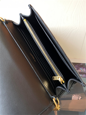 Y.S.L BECKY CHAIN WALLET IN Black QUILTED LAMBSKIN Gold Tone Metal