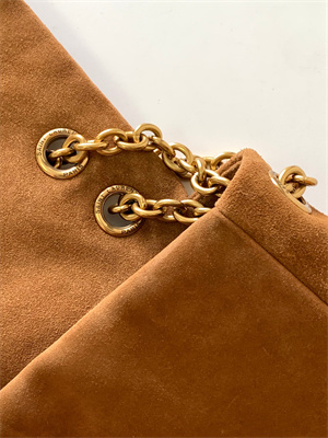 Y.S.L Large JAMIE 4.3 BAG IN SUEDE Brown Color Gold Tone Metal