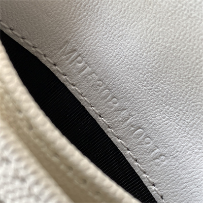 Y.S.L MONOGRAM MATELASS?? WALLET IN GRAIN DE POUDRE EMBOSSED LEATHER White Color Gold Tone Metal