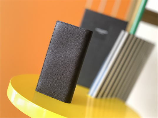 Y.S.L CONTINENTAL WALLET IN GRAIN DE POUDRE LEATHER Black Color