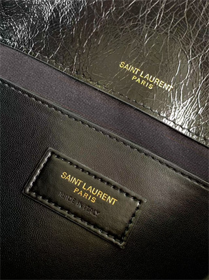 Y.S.L NIKI BABY In Vintage Leather Black-Gold Color