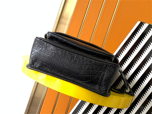 Y.S.L NIKI BABY In Vintage Crocodile embossed Leather Black