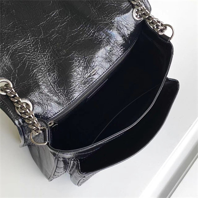 Y.S.L NIKI MEDIUM In Vintage Leather Black Color