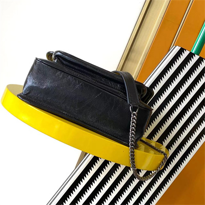 Y.S.L NIKI BABY In Vintage Leather Black-Silver Chain Color