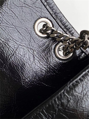 Y.S.L NIKI BABY In Vintage Leather Black-Silver Chain Color