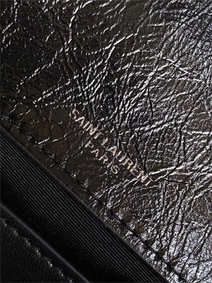 Y.S.L NIKI BABY In Vintage Leather Black-Silver Chain Color