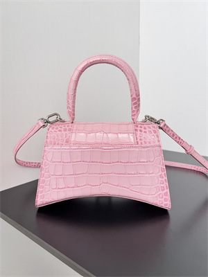 Women’s Hourglass Small Handbag Crocodile Embossed In Paris Pink