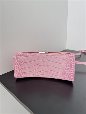 Women’s Hourglass Small Handbag Crocodile Embossed In Paris Pink