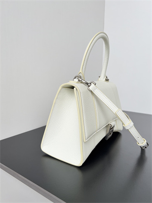 Women’s Hourglass Small Handbag Grained Calfskin In White