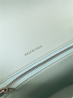 Women’s Hourglass Small Handbag Crocodile Embossed In Mint Blue