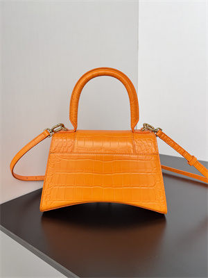 Women’s Hourglass Small Handbag Crocodile Embossed In Orange