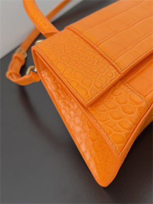 Women’s Hourglass Small Handbag Crocodile Embossed In Orange