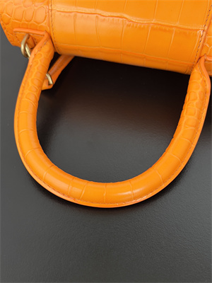 Women’s Hourglass Small Handbag Crocodile Embossed In Orange
