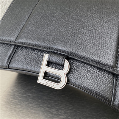 Women’s Hourglass Small Handbag Grained Calfskin In Black