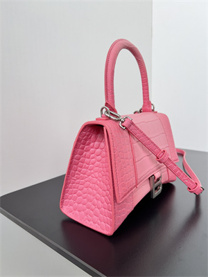 Women’s Hourglass Small Handbag Crocodile Embossed In Gradient Pink