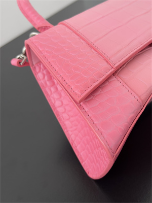 Women’s Hourglass Small Handbag Crocodile Embossed In Gradient Pink