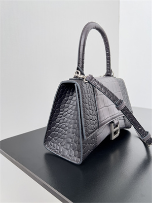 Women’s Hourglass Small Handbag Crocodile Embossed In Gradient Grey