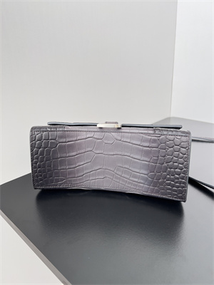 Women’s Hourglass Small Handbag Crocodile Embossed In Gradient Grey