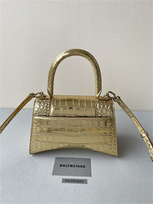 Women’s Hourglass Small Handbag Crocodile Embossed In Gold