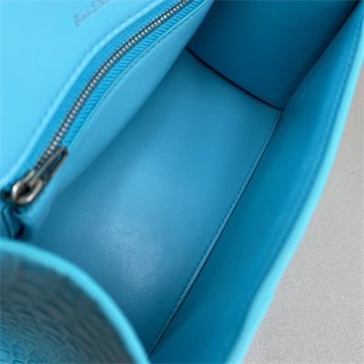 Women’s Hourglass Small Handbag Crocodile Embossed In Blue