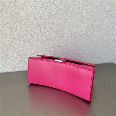 Women’s Hourglass Small Handbag Shiny Box Calfskin In Fuchsia