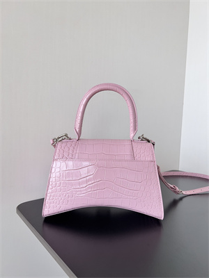 Women’s Hourglass Small Handbag Crocodile Embossed In Rose Pink