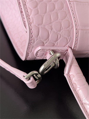 Women’s Hourglass Small Handbag Crocodile Embossed In Rose Pink