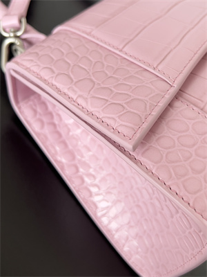 Women’s Hourglass Small Handbag Crocodile Embossed In Rose Pink