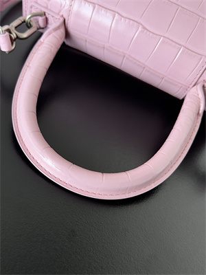 Women’s Hourglass Small Handbag Crocodile Embossed In Rose Pink